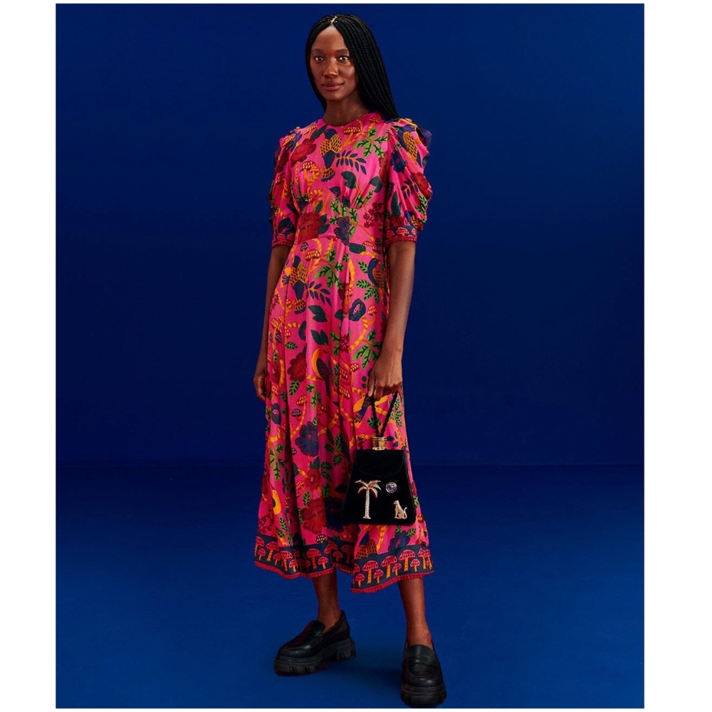 FARM RIO Sweet Forest Midi Dress - Pink